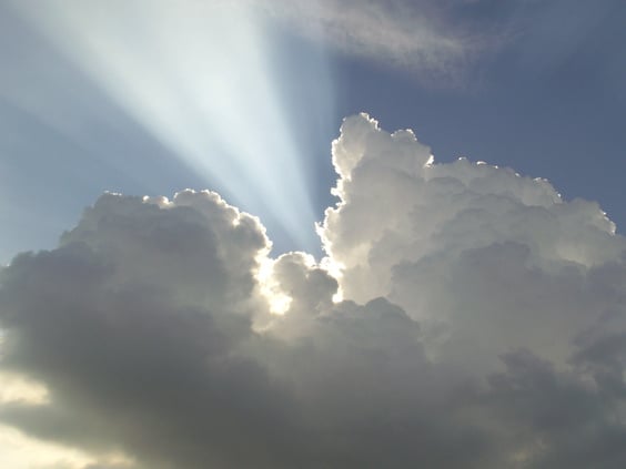 Beam of Light in the Clouds